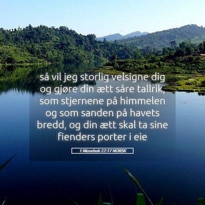 Picture 05 - 1 Mosebok 22:17 NORSK - så vil jeg storlig velsigne dig og gjøre din - Bible Verse Picture