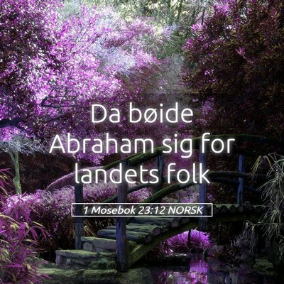 Picture 05 - 1 Mosebok 23:12 NORSK - Da bøide Abraham sig for landets - Bible Verse Picture