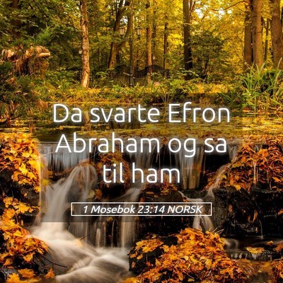 Picture 05 - 1 Mosebok 23:14 NORSK - Da svarte Efron Abraham og sa til - Bible Verse Picture