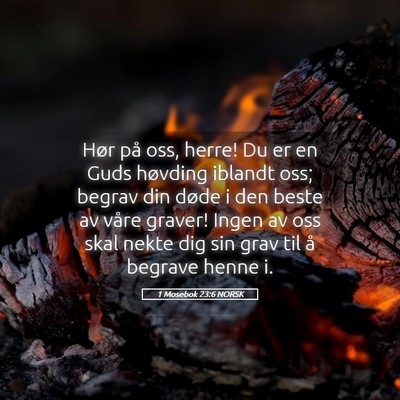 Picture 05 - 1 Mosebok 23:6 NORSK - Hør på oss, herre! Du er en Guds høvding - Bible Verse Picture