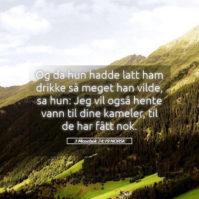 Picture 05 - 1 Mosebok 24:19 NORSK - Og da hun hadde latt ham drikke så meget han - Bible Verse Picture