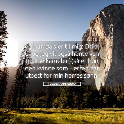 Picture 05 - 1 Mosebok 24:44 NORSK - og hun da sier til mig: Drikk du, og jeg vil - Bible Verse Picture
