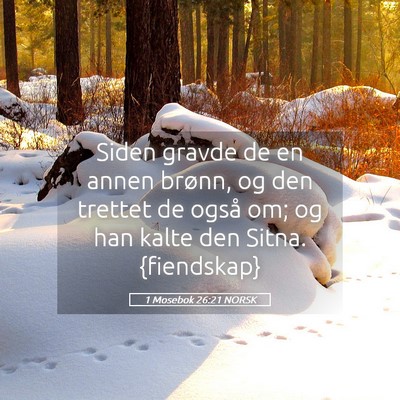Picture 05 - 1 Mosebok 26:21 NORSK - Siden gravde de en annen brønn, og den trettet - Bible Verse Picture