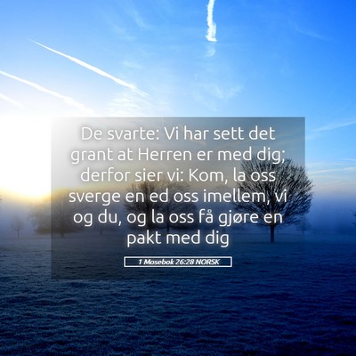 Picture 05 - 1 Mosebok 26:28 NORSK - De svarte: Vi har sett det grant at Herren er med - Bible Verse Picture