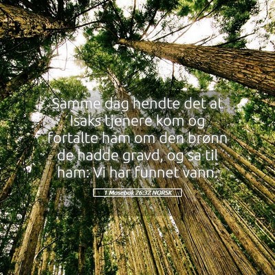 Picture 05 - 1 Mosebok 26:32 NORSK - Samme dag hendte det at Isaks tjenere kom og - Bible Verse Picture