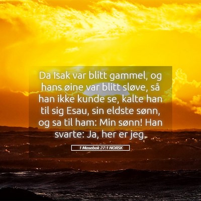 Picture 05 - 1 Mosebok 27:1 NORSK - Da Isak var blitt gammel, og hans øine var blitt - Bible Verse Picture