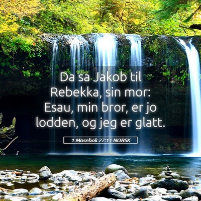 Picture 05 - 1 Mosebok 27:11 NORSK - Da sa Jakob til Rebekka, sin mor: Esau, min bror, - Bible Verse Picture