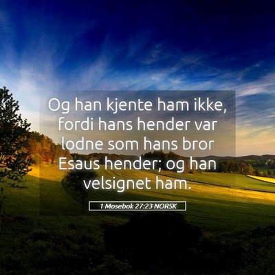 Picture 05 - 1 Mosebok 27:23 NORSK - Og han kjente ham ikke, fordi hans hender var - Bible Verse Picture