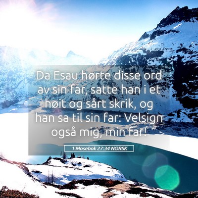 Picture 05 - 1 Mosebok 27:34 NORSK - Da Esau hørte disse ord av sin far, satte han i - Bible Verse Picture