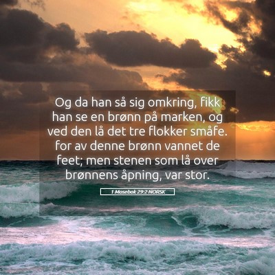 Picture 05 - 1 Mosebok 29:2 NORSK - Og da han så sig omkring, fikk han se en brønn - Bible Verse Picture
