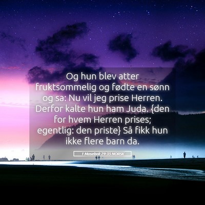 Picture 05 - 1 Mosebok 29:35 NORSK - Og hun blev atter fruktsommelig og fødte en - Bible Verse Picture