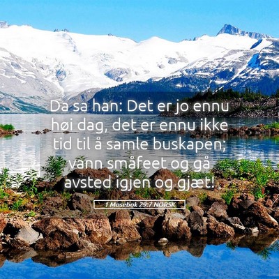 Picture 05 - 1 Mosebok 29:7 NORSK - Da sa han: Det er jo ennu høi dag, det er ennu - Bible Verse Picture