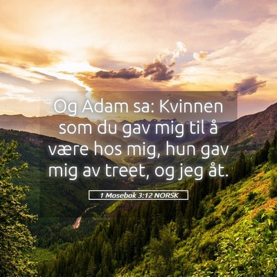 Picture 05 - 1 Mosebok 3:12 NORSK - Og Adam sa: Kvinnen som du gav mig til å være - Bible Verse Picture