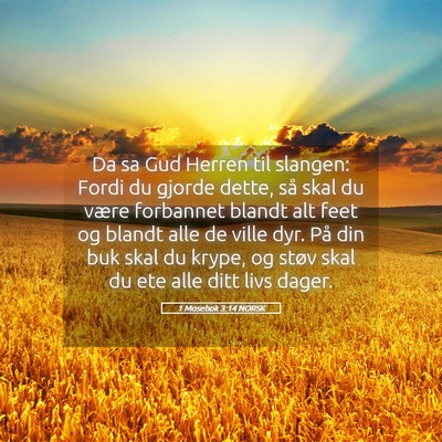 Picture 05 - 1 Mosebok 3:14 NORSK - Da sa Gud Herren til slangen: Fordi du gjorde - Bible Verse Picture