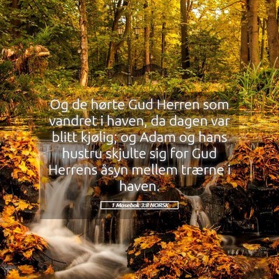 Picture 05 - 1 Mosebok 3:8 NORSK - Og de hørte Gud Herren som vandret i haven, da - Bible Verse Picture