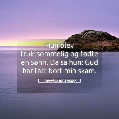 Picture 05 - 1 Mosebok 30:23 NORSK - Hun blev fruktsommelig og fødte en sønn. Da sa - Bible Verse Picture