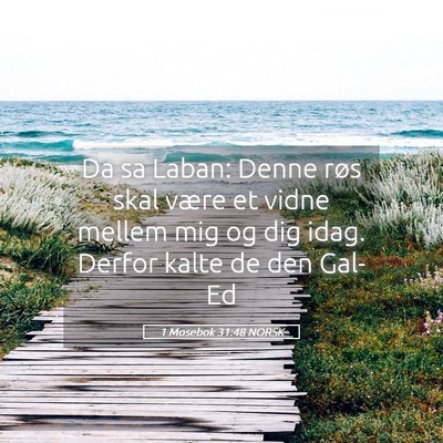 Picture 05 - 1 Mosebok 31:48 NORSK - Da sa Laban: Denne røs skal være et vidne - Bible Verse Picture