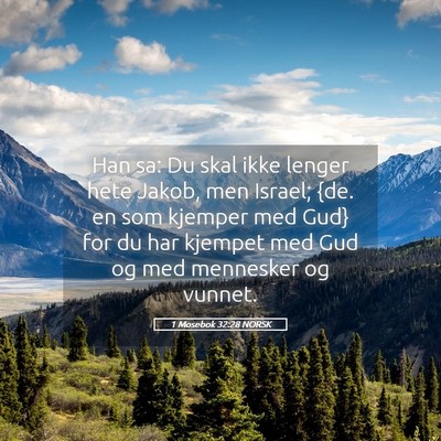 Picture 05 - 1 Mosebok 32:28 NORSK - Han sa: Du skal ikke lenger hete Jakob, men - Bible Verse Picture