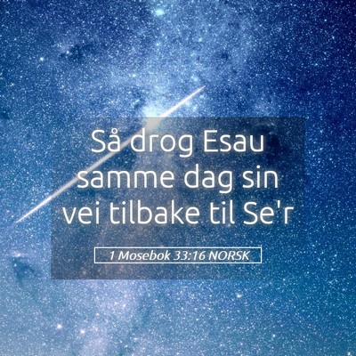 Picture 05 - 1 Mosebok 33:16 NORSK - Så drog Esau samme dag sin vei tilbake til - Bible Verse Picture