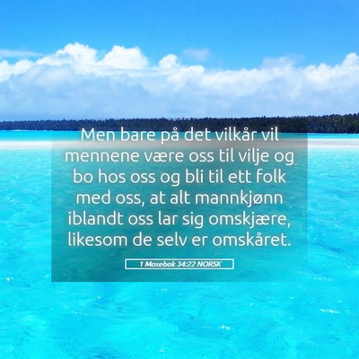 Picture 05 - 1 Mosebok 34:22 NORSK - Men bare på det vilkår vil mennene være oss - Bible Verse Picture