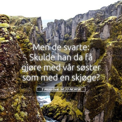 Picture 05 - 1 Mosebok 34:31 NORSK - Men de svarte: Skulde han da få gjøre med vår - Bible Verse Picture