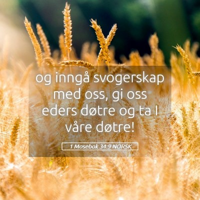 Picture 05 - 1 Mosebok 34:9 NORSK - og inngå svogerskap med oss, gi oss eders døtre - Bible Verse Picture