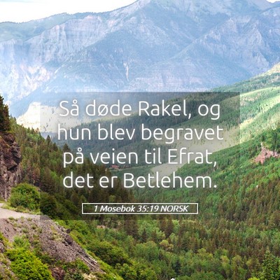Picture 05 - 1 Mosebok 35:19 NORSK - Så døde Rakel, og hun blev begravet på veien - Bible Verse Picture