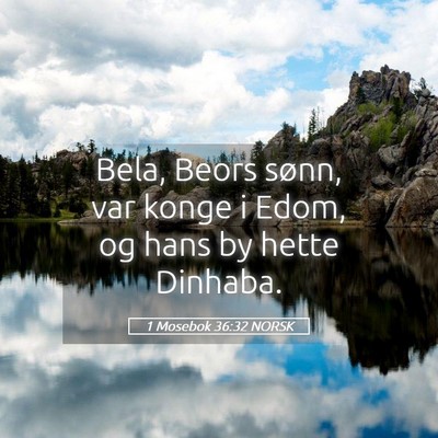 Picture 05 - 1 Mosebok 36:32 NORSK - Bela, Beors sønn, var konge i Edom, og hans by - Bible Verse Picture