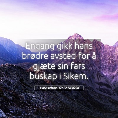 Picture 05 - 1 Mosebok 37:12 NORSK - Engang gikk hans brødre avsted for å gjæte sin - Bible Verse Picture