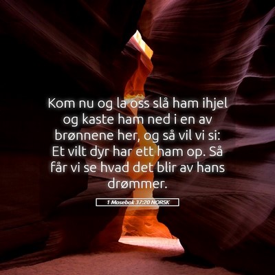 Picture 05 - 1 Mosebok 37:20 NORSK - Kom nu og la oss slå ham ihjel og kaste ham ned - Bible Verse Picture