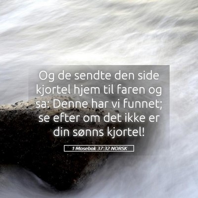 Picture 05 - 1 Mosebok 37:32 NORSK - Og de sendte den side kjortel hjem til faren og - Bible Verse Picture