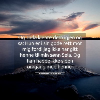 Picture 05 - 1 Mosebok 38:26 NORSK - Og Juda kjente dem igjen og sa: Hun er i sin gode - Bible Verse Picture