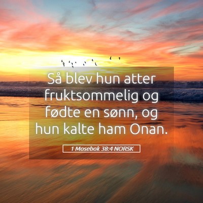 Picture 05 - 1 Mosebok 38:4 NORSK - Så blev hun atter fruktsommelig og fødte en - Bible Verse Picture