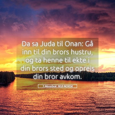 Picture 05 - 1 Mosebok 38:8 NORSK - Da sa Juda til Onan: Gå inn til din brors - Bible Verse Picture