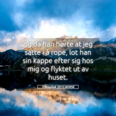 Picture 05 - 1 Mosebok 39:15 NORSK - og da han hørte at jeg satte i å rope, lot han - Bible Verse Picture