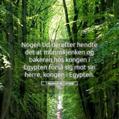 Picture 05 - 1 Mosebok 40:1 NORSK - Nogen tid derefter hendte det at munnskjenken og - Bible Verse Picture
