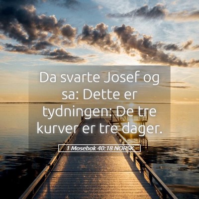 Picture 05 - 1 Mosebok 40:18 NORSK - Da svarte Josef og sa: Dette er tydningen: De tre - Bible Verse Picture