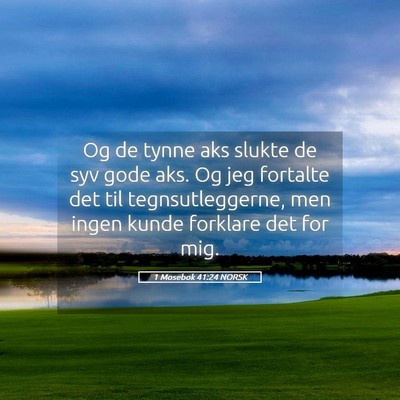 Picture 05 - 1 Mosebok 41:24 NORSK - Og de tynne aks slukte de syv gode aks. Og jeg - Bible Verse Picture