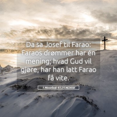 Picture 05 - 1 Mosebok 41:25 NORSK - Da sa Josef til Farao: Faraos drømmer har én - Bible Verse Picture