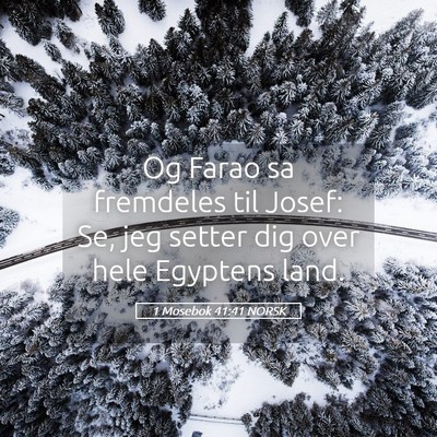 Picture 05 - 1 Mosebok 41:41 NORSK - Og Farao sa fremdeles til Josef: Se, jeg setter - Bible Verse Picture