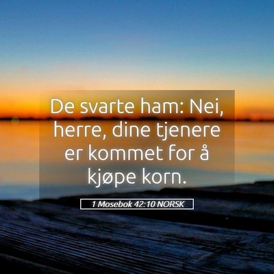 Picture 05 - 1 Mosebok 42:10 NORSK - De svarte ham: Nei, herre, dine tjenere er kommet - Bible Verse Picture