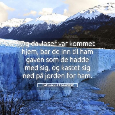 Picture 05 - 1 Mosebok 43:26 NORSK - Og da Josef var kommet hjem, bar de inn til ham - Bible Verse Picture