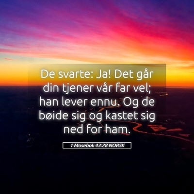 Picture 05 - 1 Mosebok 43:28 NORSK - De svarte: Ja! Det går din tjener vår far vel; - Bible Verse Picture