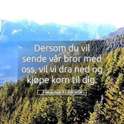 Picture 05 - 1 Mosebok 43:4 NORSK - Dersom du vil sende vår bror med oss, vil vi dra - Bible Verse Picture