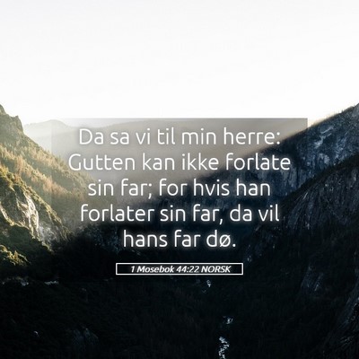Picture 05 - 1 Mosebok 44:22 NORSK - Da sa vi til min herre: Gutten kan ikke forlate - Bible Verse Picture