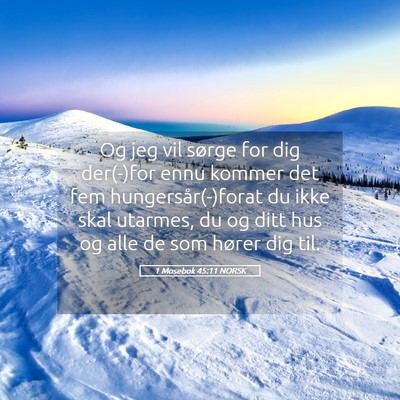 Picture 05 - 1 Mosebok 45:11 NORSK - Og jeg vil sørge for dig der(-)for ennu kommer - Bible Verse Picture