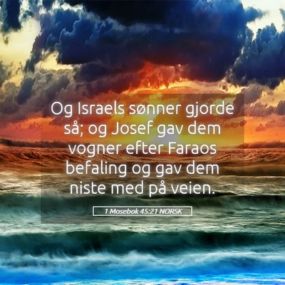 Picture 05 - 1 Mosebok 45:21 NORSK - Og Israels sønner gjorde så; og Josef gav dem - Bible Verse Picture