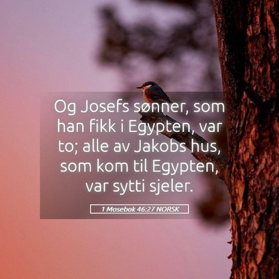Picture 05 - 1 Mosebok 46:27 NORSK - Og Josefs sønner, som han fikk i Egypten, var - Bible Verse Picture