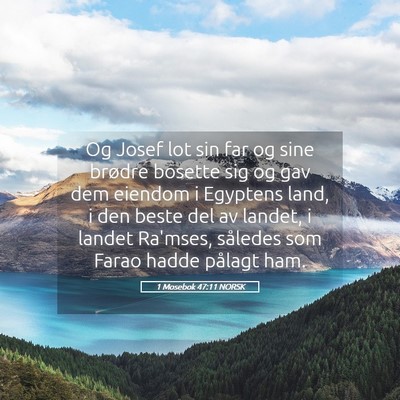Picture 05 - 1 Mosebok 47:11 NORSK - Og Josef lot sin far og sine brødre bosette sig - Bible Verse Picture