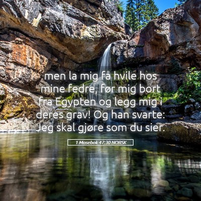 Picture 05 - 1 Mosebok 47:30 NORSK - men la mig få hvile hos mine fedre, før mig - Bible Verse Picture